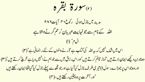 surah baqarah translation in urdu